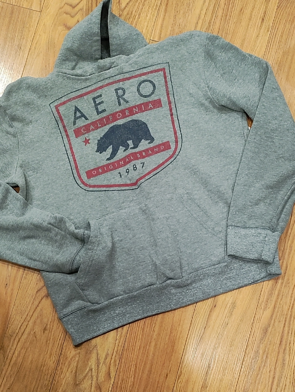 Aero California Grey Graphic Hoodie Sweatshirt